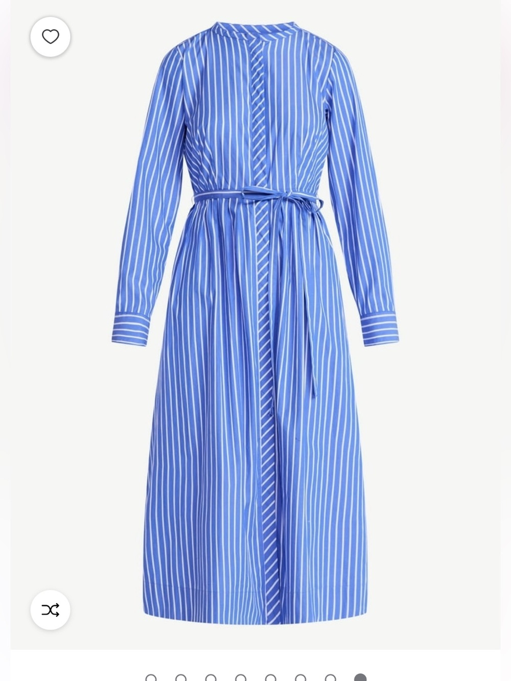 Free Assembly sz Medium Blue Striped Midi Shirt Dress long sleeve preppy classic - Picture 2 of 16